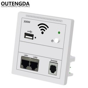 Plugs 86Type 300 Mbps nel recupero AP Wall Smart Socket Router Access Point Wireless RJ11 220V 802.3AF Poe Wifi Extender USB Chargin