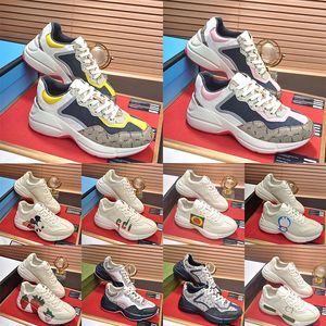 Top Quality Rhyton shoes Woman Heels Dress Shoes Men Women Casual Gicc Multicolor Trainers Vintage Chaussures Platform Sneaker Strawberry Mouse Mouth Sneakers
