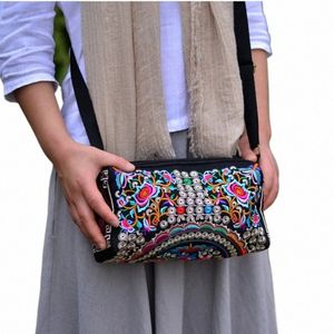 Bola de nova feminina vintage HMG Tote vintage Menger Hippie Bolsa de ombro étnico Bordado boho 2023 f9fz#