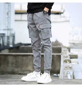 Men's Pants Trendy Solid Color Pants Multi Flap Pocket Mens Cargo Pants Loose Casual Outdoor Pants Mens Work Pants Y240422TC3Y