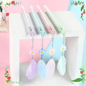 Wholesale Creative Soft Daisy Feather Pendant Erasable Gel Pens Ins High Value Signature Pen Girl Gift