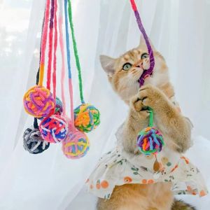 Игрушки 1/3/5/7pc Pet Cat Toys Toys Self Onterating Chew и Teaser Cats игрушечные шарики шерстяные шарики кошки поставляются с игрушками для кошек для аксессуаров для кошек