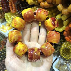 Strand Wholesale Price Beeswax Necklace Barrel Bead Universal Bracelet Chicken Oil Yellow Amber A
