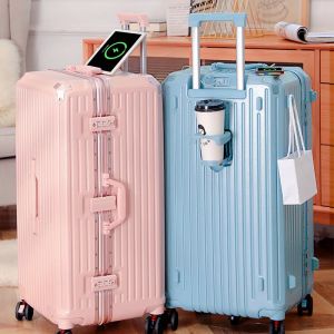 Luggage Suitcase Large Capacity Luggage Case Aluminum frame 24/26 Inch Universal PC travel Suitcases With Wheels Free Shipping