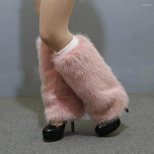 Donne calzini peluche eleganti femminile imitazione pelliccia elegante cover di stivale al ginocchio con per per per