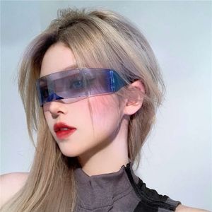 Cyberpunk individualizzato tutto in uno degli occhiali da sole con concavi rossi netti riflessivi femminile tiktok dandy
