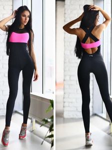 Women's Pants Summer Fashion Selling Surface Two-Color Patchwork Tight Export Yoga Jumpsuit Trendy Women