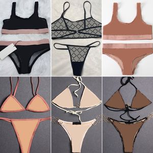 Designer Girls Girls Catena di Lingerie In biancheria Hot Lettere calde perizoni vintage Bikini Bustiers Bustiers Bra Lady Women Women Casual See Cashing Through Attraverso SET BREI RACCORATI