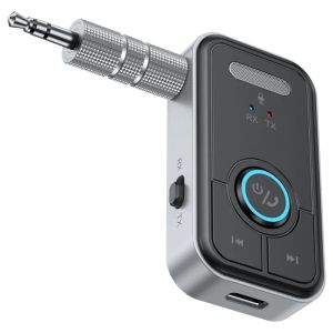 Adaptador 2in1 Bluetooth 5.3 Receptor de áudio Transmissor carro Adaptador sem fio sem fio Hands grátis