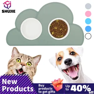 Malzemeler Köpek Kedi Düz Renk Silikon Pet Yemek Padü Pet Kase İçme Mat Besleme Mat Placemat Kolay Yıkama