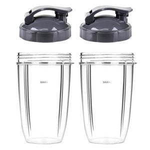 Blenders 24Oz Cups Set with Flip Top to Go Lid for Nutri 600W 900W Blender Juicer Mixer Replacement Parts Juicer Accessories