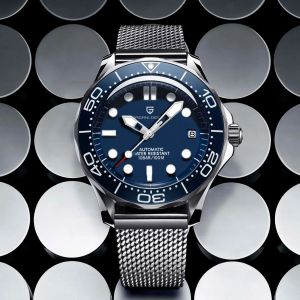 Kits Pagani Design 2023 New 007 Mesh Belt Uhren Luxus automatische Uhr für Männer Mode mechanische Handgelenk Uhr NH35 Sapphire Kristall
