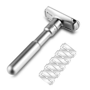 Blad Yintal Full Zink Eloy Metal Safety Razor för män Justerbara 16 filer Stäng rakning Klassiska dubbelkant Razors