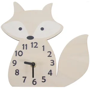 Wall Clocks Clock Childrens Room Decor Kid's Wooden House Decorations Home Convenient Mute Shaped For