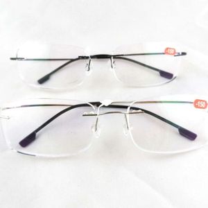 Sales Frameless Ultra Light Film Elastic Screw Free Men and Women 9-color Fashion Steel Wire Myopia Glasses 603