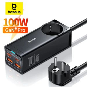 Kontrol Baseus Gan3 Pro Masaüstü Güç Şeridi Cep Telefonu Dizüstü Bilgisayar Tableti için USB C Şarj Cihazı Hızlı Şarj Cihazı ABD Akıllı Fiş Adaptörü Monitör için