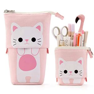 Söt stor kapacitet utdragbar blyertskåp Kawaii penna Box Girls Cosmetic Storage Bag Stationy School Office Supplies