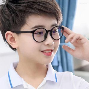 Sunglasses Round Frame Anti Blue Light Glasses Plain Children Radiation Protection For Kid Computer Phone Online Course