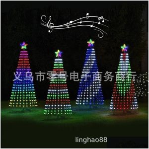 Julekorationer 110V-240V UseUukau Plug Animated LightShow Cone Tree Led Yard Light String Lights Waterproof IP44 för Drop Deliv DHHN3