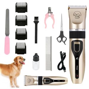 Clippers Dog Clipper Dog Hair Clippers Grooming Pet/Cat/Dog Haircut Trimmer Shaver Set Low Noice Pets Cordless uppladdningsbar professionell