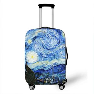 Accessories Oil Painting Starry Night / Water Lilies / Tears Kiss Luggage Cover for Travel Van Gogh Gustav Klimt Claude Monet Suitcase Cover