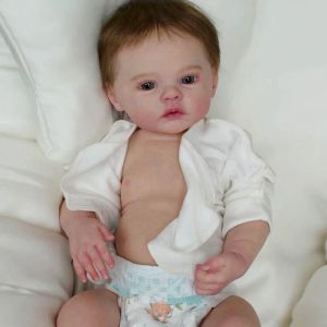 Dolls 49cm Full Body Vinly Reborn Baby Meadow Open Eye Lifelike 3D Skin Painting Venis with Rooted Hair Can Be Bath Kids Gift Toy