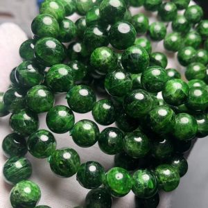 구슬 Meihan Freeshiping Natural AAA Green Diopside 부드러운 둥근 매력 보석 제작 디자인 선물