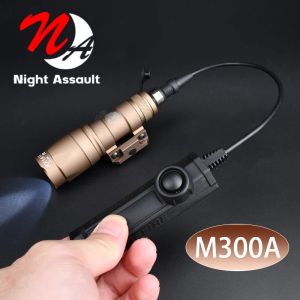 Scopes Tactical Airsoft ficklampa SureFir M300 M300A Dual Function Remote Tail Switch Mini Scout Light Weapon Gun Hunting Light