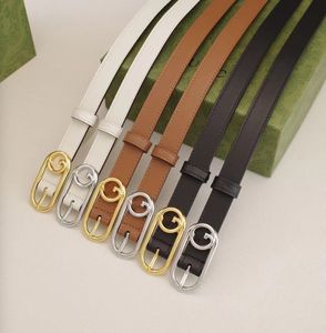 Womens Designer Belt äkta läderbälten för kvinnors bredd 2.0 cm fyrkantig nålspänne smal stil klassiska damer midjeband hög kvalitet 90-125 cm längd