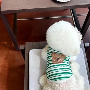 Dog Apparel Summer Striped Cute Bear Pet Bottom Shirt Vest Cat Clothes Puppy Bichon Teddy Small Chihuahua