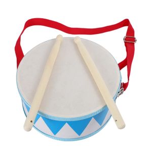 Strumenti per bambini tamburi in legno tamburo con carry stick cinghia per bambini regalo per bambini per sviluppare il ritmo dei bambini