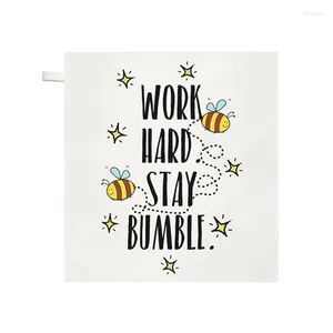 Towel Cute Work Hard Stay Bumble Bee Face Microfiber Christmas Kitchen Hand Towels Funny Inspirational Quote Birthday Gifts