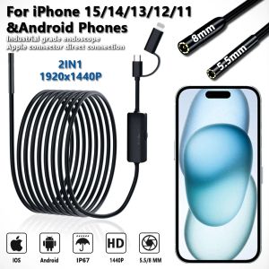 Cameras 5.5/8mm Endoscope For Android Iphone&IOS Smartphone Car Pipe Automotive Boroscope Sewer Inspection Tools Endoscopy Camera Device