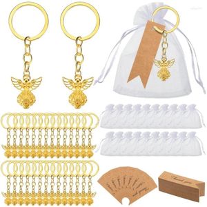 Keychains 120 Angel Keychain in weißen Taschen Danke Dekoration bevorzugt Anhänger Key Chains Taufen Ringe R3mc