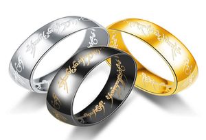 6mm The Lord of the Rings Magic Letter Rostfritt stål Ring Mix 6131144780