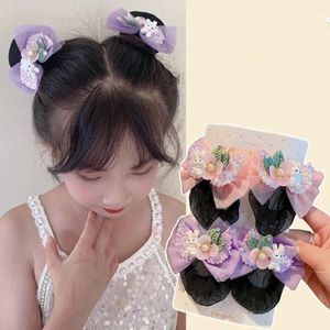 Hair Accessories Princess Snood Spring Clip Suitable Mesh Colorful Bow Nets Invisible Styling Tool Sequin Dance