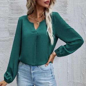 Kvinnors blusar eleganta långärmad damer skjorta höstkontor lady chiffon blus 2024 casual kläder solida lösa vita toppar blusas mujer