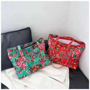 Totes Canvas Handtasche Hochqualität chinesischer Stil Nordosten großer Umhängetaschen Persönlichkeit Großer Blumen -Tasche Reisen