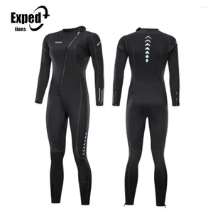 Terno de mergulho de roupas de banho de 3 mm feminino Transporte quente de roupa de mergulho comprido para shorts de neoprene com zíper em surf