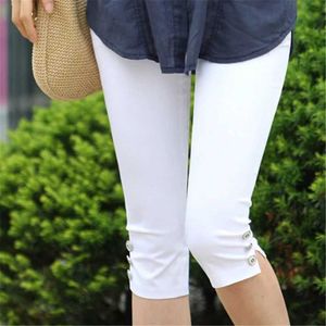 Pantaloni da donna Capris Womens Brches Dimensione della moda Summer Slist Guarda Candy Color Stretch Leggings Capris Fashion Pants Crops per femmina Y240422