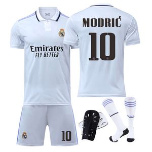 Soccer -Sets/Tracksuits Tracksuits 2223 Real Madrid Shirt Nr. 10 Modric 9 Benzema Kindertraining Match Team