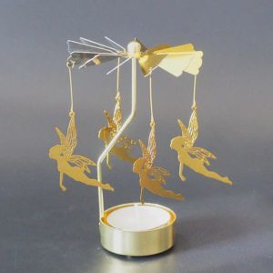 Ljus guld silver ljusstakar roterande romantisk rotation snurrande carrousel te ljus ljusstake middag bröllop bar fest