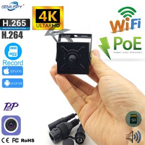 Kameror Micro 4K 8MP WiFi Poe IMX415 Starlight Senor Pin Hole Cube Square Mini IP Camera för inomhus Covert Forensics Bransch Use