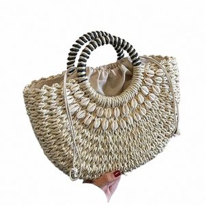 kleine Strohhalmtaschen für Frauen für Frauen 2024 Sommer Fi -Umhängetaschen Dame Reisehandtaschen Weibliche Weave Beach Bag L4tf#