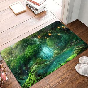 Carpets 40x60cm Tropical Plants Anti-slip Mat Flower Printed Welcome Floor Mats Kitchen Home Decor For Living Room