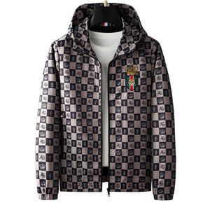 유럽 ​​스테이션 남성 고급 인쇄 후드 재킷, 봄 및 가을 트렌디 브랜드 트렌드 2023 남성용 새로운 재킷 탑