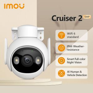 Kontrol IMou Cruiser 2 5MP WiFi Açık Güvenlik Kamerası AI Akıllı İzleme İnsan Araç Algılama IP66 Akıllı Gece Görüşü İki Yol