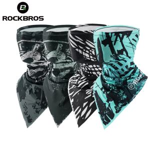 Masks ROCKBROS Summer Cycling Bandana UV Protection Face Mask Breathable Cool Ice Fabric Scarf Outdoor Sports Neck Scarf Bicycle Mask