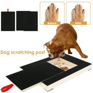 Clippers Dog Nail Scratch Board med Buildin Treat Box Trävalp Nagel Slipning Pad Dog Nail File Board Sandpapp Board Scratcher