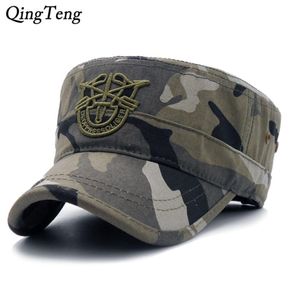 2018 Nya ankomster Flat Cap Army Baseball Cap Men Tactical Navy Seal Army Camo Cap justerbar Visor Sun Hats Y190520047165710